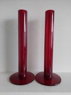 2 Bordeauxrode glazen vaasjes Ikea, Minder dan 50 cm, Nieuw, Glas, Ophalen of Verzenden