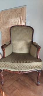 Vintage stoel groene bekleding  ophalen Waalwijk, Huis en Inrichting, Fauteuils, Gebruikt, Ophalen of Verzenden