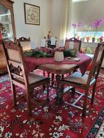 Antieke eethoek tafel met 4 stoelen., Gebruikt, Ophalen of Verzenden, Rechthoekig, 100 tot 150 cm