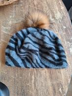 Gestreepte muts met pompon, Onbekend, Ophalen of Verzenden, Zo goed als nieuw, Muts