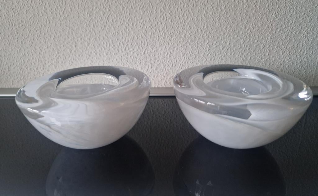 Kosta Boda design theelichthouders 2 stuks, Ophalen of Verzenden, Overige materialen, Minder dan 25 cm