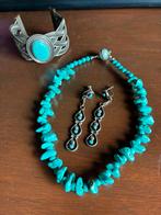 Zeer mooie turquoise set, Ophalen of Verzenden, Zo goed als nieuw, Zilver