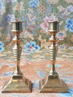 Mooi stel antieke koperen kandelaars uit Engeland 11,5 cm., Ophalen of Verzenden, Koper of Brons