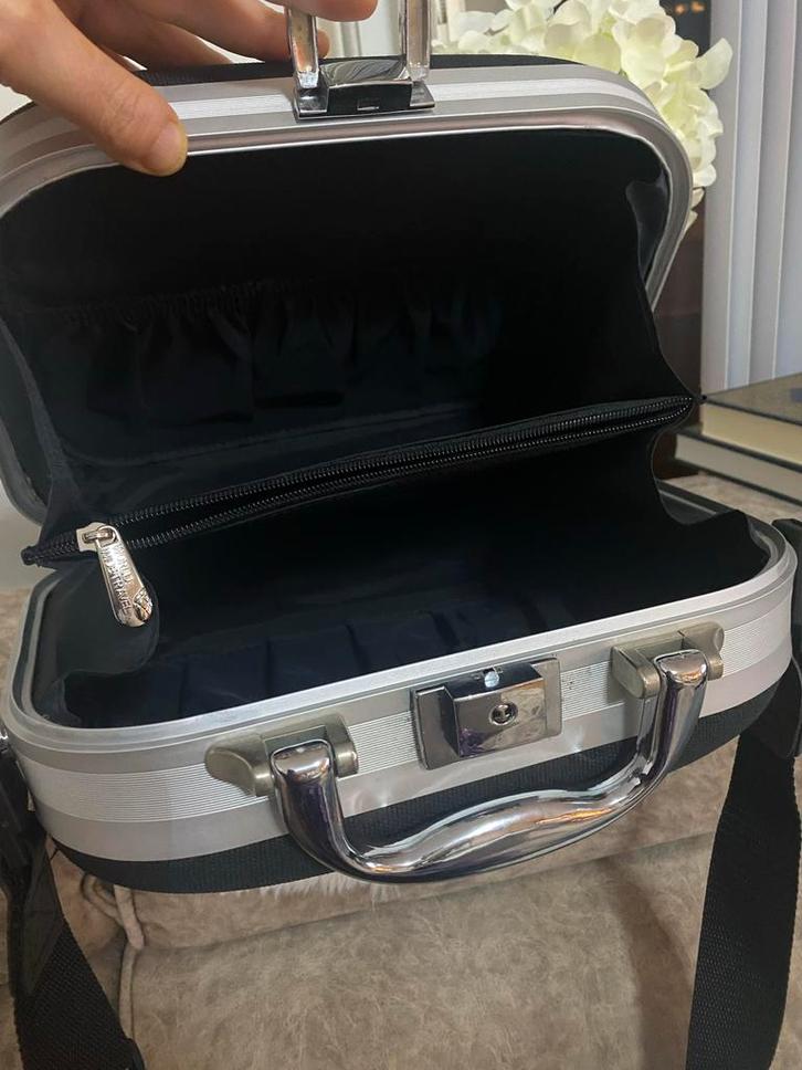 Zwarte Beautycase met Slot, Sieraden, Tassen en Uiterlijk, Beautycases, Zo goed als nieuw, Hardcase, Zwart, Met slot, Ophalen of Verzenden