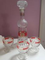 Vintage karaf met 3 glaasjes, Antiek en Kunst, Antiek | Glas en Kristal, Ophalen of Verzenden