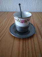 kop en schotel  met lepeltje rio tin, Ophalen of Verzenden