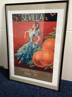 Ingelijste poster ‘Semana Santay Feria’ Sevilla 51x71 cm, Gebruikt, 50 tot 75 cm, Ophalen of Verzenden, Foto of Poster