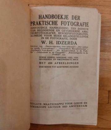 Vintage handboekje der praktische fotografie uit 1923 3e dru beschikbaar voor biedingen