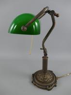 Bankierslamp messing groen glas H45cm, Helene Livingstyle, Helenelivingstyle@gmail.com, Klassiek, 7531TJ