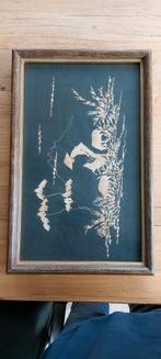 Aziatische bamboe stro kunst schilderij., Ophalen