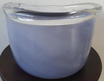 Bloempot pot schaal mondgeblazen dik doorzichtig glas paars  beschikbaar voor biedingen
