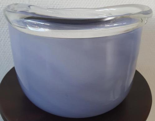 Bloempot pot schaal mondgeblazen dik doorzichtig glas paars, Antiek en Kunst, Antiek | Glas en Kristal, Ophalen of Verzenden