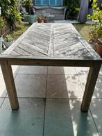 Grote houten tuintafel minimaal 8 personen, Tuin en Terras, Ophalen, Gebruikt, Rechthoekig, Hout