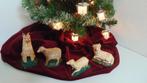 Mooie oude gipsen Kerst schaapjes en Coli hond, Diversen, Kerst, Ophalen of Verzenden, Gebruikt