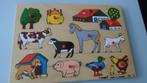 5 x houten puzzels met boerderij + dieren, Ophalen of Verzenden, 10 tot 50 stukjes, Gebruikt, 4 tot 6 jaar