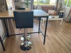 Hoge eettafel met 2 barkrukken, Ophalen, Gebruikt, 50 tot 100 cm, Vijf personen of meer