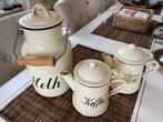 Brocante Emaille Melkbus en Koffiekannen - Country Kitchen, Ophalen of Verzenden