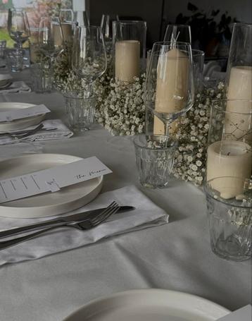 Te Huur - Tafelstyling WHITE diner beschikbaar voor biedingen
