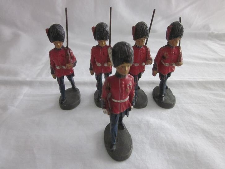 Elastolin 5 Engelse Garde soldaten 7 cm., Antiek en Kunst, Antiek | Speelgoed, Ophalen of Verzenden