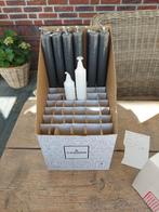 partij kaarsen grijze kaarsen kandelaar, Overige materialen, Nieuw, Ophalen of Verzenden, Grijs