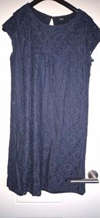 blauwe kanten jurk maat 38, Maat 38/40 (M), Blauw, Ophalen of Verzenden, Gedragen