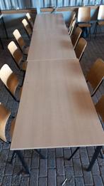 Houten kantinestoelen te koop + kantinetafels, Ophalen of Verzenden, Gebruikt