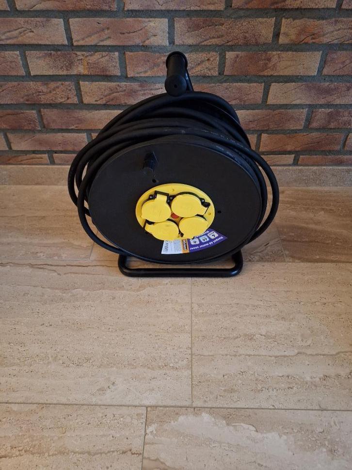 VB Extend Haspel 40 meter neopreen 3x2,5mm² H07RN-F - Zwart, Caravans en Kamperen, Caravan accessoires, Nieuw, Ophalen of Verzenden