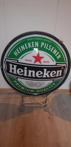 Heineken bier lichtbak Verlichting lamp licht bord gevel, Verzamelen, Biermerken, Ophalen, Gebruikt, Reclamebord, Plaat of Schild