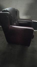 stoere lederen fauteuil, Huis en Inrichting, Fauteuils, Ophalen, Zo goed als nieuw, 75 tot 100 cm, 50 tot 75 cm