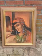 Schilderij zigeunerin gesigneerd Millebrant, Antiek en Kunst, Kunst | Schilderijen | Klassiek, Ophalen