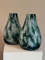 Glazen vazen, Huis en Inrichting, Ophalen, Minder dan 50 cm, Groen, Glas