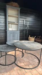 Sober industriele salontafels set van 3, Huis en Inrichting, Tafels | Salontafels, Ophalen, 50 tot 100 cm, Rond, Zo goed als nieuw