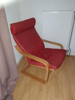 Stoel rood leer poang ikea, Huis en Inrichting, Ophalen, Gebruikt, Eén, Leer
