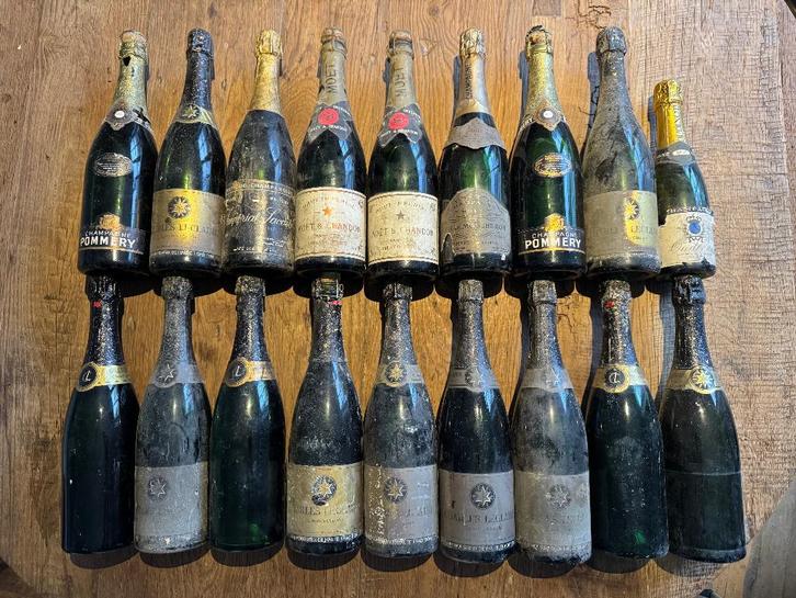 18x 1960-1970s Moët Chandon zeer exclusieve champagne, Verzamelen, Wijnen, Gebruikt, Champagne, Frankrijk, Vol, Ophalen
