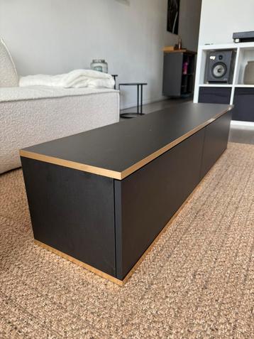Tv dressoir zwevend zwart goud  beschikbaar voor biedingen