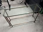 Glazen Console Tafel - Goud/Koper kleurig Frame, Ophalen, Nieuw, Glas, 75 cm of meer