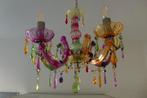 Kunststof kroonluchter met 6 led kaarslampen, Huis en Inrichting, Lampen | Hanglampen, Ophalen, Zo goed als nieuw, Kunststof, 50 tot 75 cm
