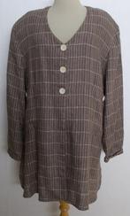 Mooie bruine linnen blouse van L' Espoir! 44, Verzenden, Gedragen, Maat 42/44 (L), Bruin