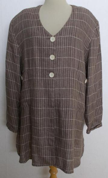 Mooie bruine linnen blouse van L' Espoir! 44 beschikbaar voor biedingen
