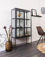 by fonQ Jaxon Vitrinekast 150 x 77 cm - Zwart | €299, nu, Byfonq, Byfonq, Nieuw, Metaal