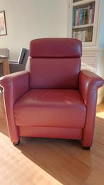 Fauteuil met lederen bekleding, Bonel vering, Huis en Inrichting, Fauteuils, Ophalen, Gebruikt, 75 tot 100 cm, Leer