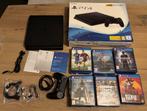 Playstation 4 Slim 500GB, Incl. Controller + 19 Games, Spelcomputers en Games, Online, Zo goed als nieuw, Ophalen, Avontuur en Actie