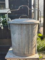 Brocante zinken vuilnisvat, Ophalen of Verzenden
