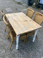 Eettafel met stoelen, Huis en Inrichting, Tafels | Eettafels, Ophalen, Overige materialen, Gebruikt, 100 tot 150 cm