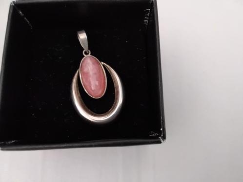 Prachtige zilveren kettinghanger met rodochrosiet edelsteen, Sieraden, Tassen en Uiterlijk, Kettinghangers, Zilver, Roze, Overige voorstellingen