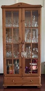 Grenen vitrinekast, Huis en Inrichting, Kasten | Vitrinekasten, Gebruikt, Sfeervol, warm, 25 tot 50 cm, Met deur(en)