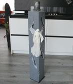 Powertex - engel zuil - kaars - theelicht houder, Ophalen, Overige materialen, Crème, Nieuw