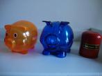 Vintage Rabobank spaarpotten, spaarvarken oranje/blauw. 2x., Ophalen of Verzenden, Zo goed als nieuw, Kunststof, Dier