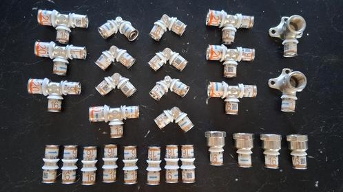 Partij Uponor 16mm perskoppelingen s press plus 28 stuks, Doe-het-zelf en Verbouw, Sanitair, Nieuw, Overige typen, Koper, Ophalen of Verzenden