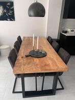 Zgan eetafel met 6 stoelen, Ophalen, 50 tot 100 cm, Zo goed als nieuw, Vijf personen of meer
